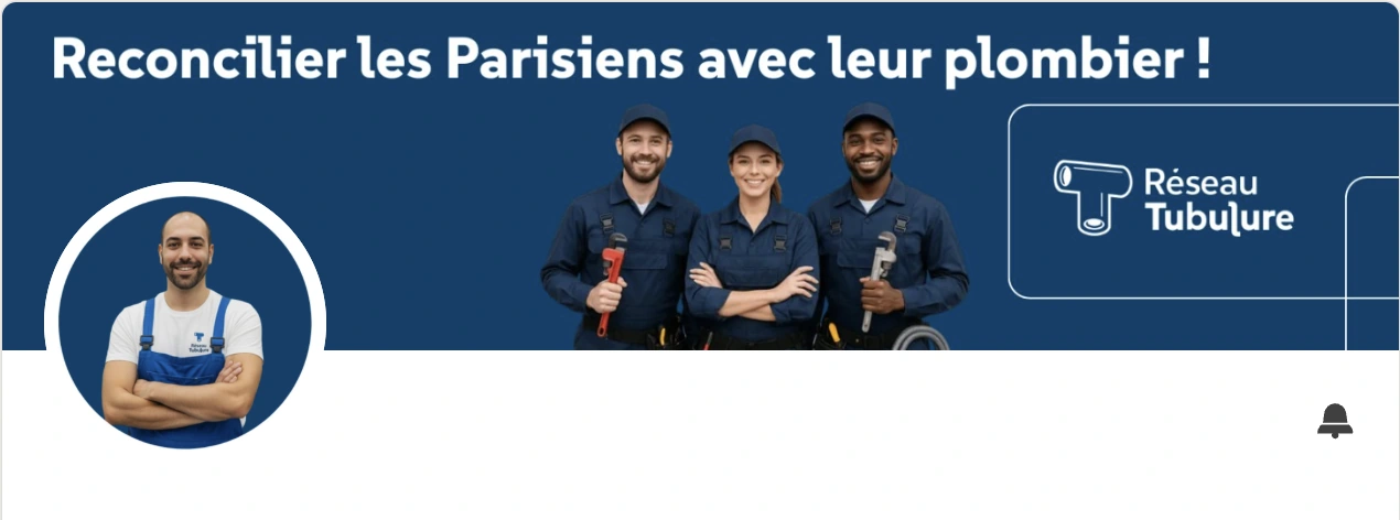 Réseau Tubulure LinkedIn banner and profile using the same blue identity as the website