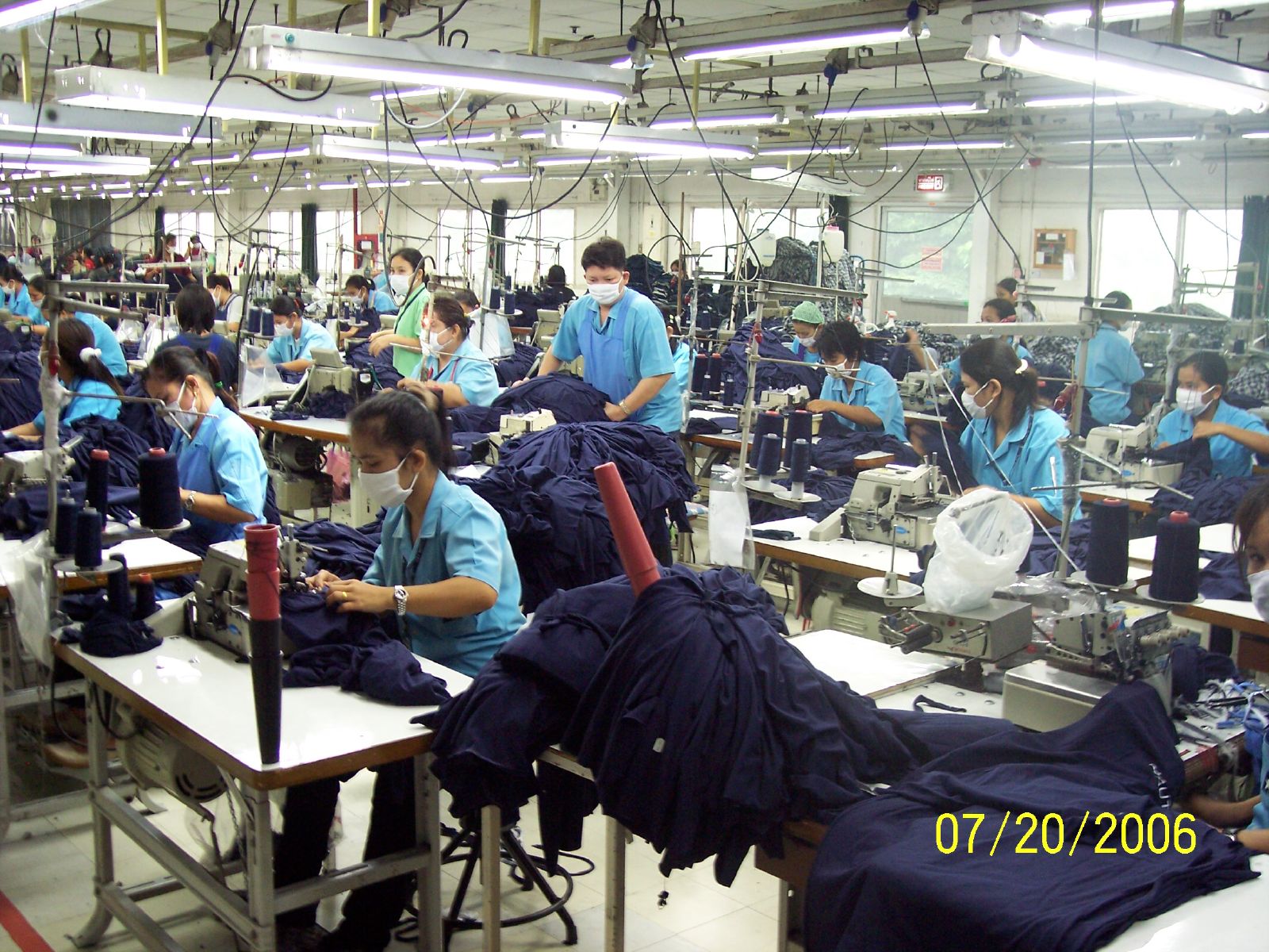 Workers in a garment factory in Thailand